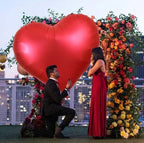 63 inch Red Heart Balloons,Giant Heart Shaped Love Balloons for Valentine's Day Wedding Engagement Anniversary Decorations