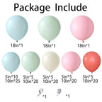 140PCS Dusty Green Pink Balloon Garland Arch Kit Retro Pink Mist Green Blue Haze Ivory Cream White Pastel Pink Balloons