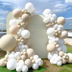 White Sand Balloon Garland Arch Kit 141PCS Neutral Sand White Latex Balloons for Boho Wedding Bridal Shower Birthday Baby Shower Party