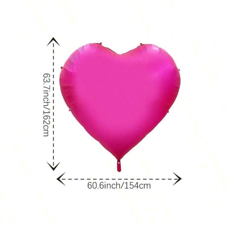 63 inch Red Heart Balloons,Giant Heart Shaped Love Balloons for Valentine's Day Wedding Engagement Anniversary Decorations