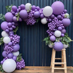 Purple White Balloon Garland Kit, Dark Purple Balloon Arch, Lavender White Party Balloons, Birthday Baby Shower Wedding Decor