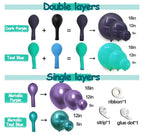 Purple Teal Balloon Garland Double Stuffed Dark Purple Blue Turquoise Green Metallic Latex Balloons Lavender Lilac Mermaid Balloon Arch Kit
