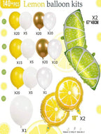 Yellow White Gold Lemon Balloon  Garland  Arch Kit 150Pcs Pearl White  Balloon  & Mylar Lemon  Lime  Balloons