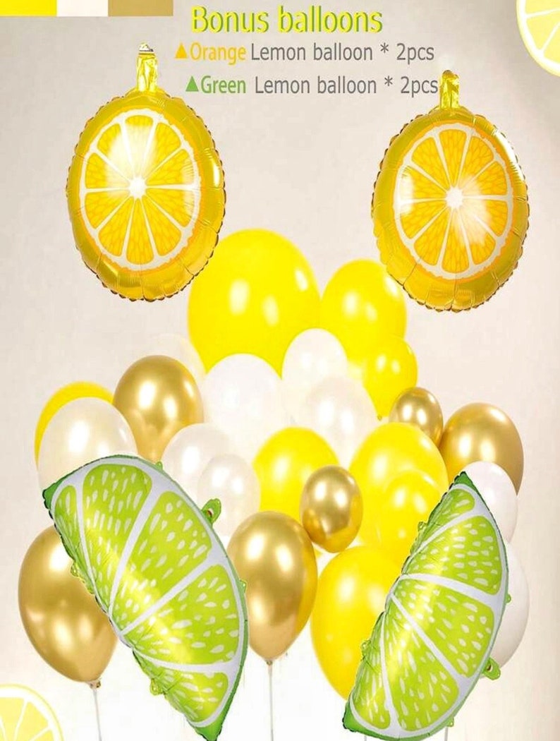 Yellow White Gold Lemon Balloon  Garland  Arch Kit 150Pcs Pearl White  Balloon  & Mylar Lemon  Lime  Balloons