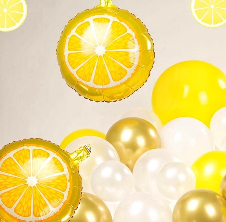 Yellow White Gold Lemon Balloon  Garland  Arch Kit 150Pcs Pearl White  Balloon  & Mylar Lemon  Lime  Balloons
