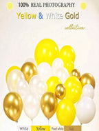 Yellow White Gold Lemon Balloon  Garland  Arch Kit 150Pcs Pearl White  Balloon  & Mylar Lemon  Lime  Balloons