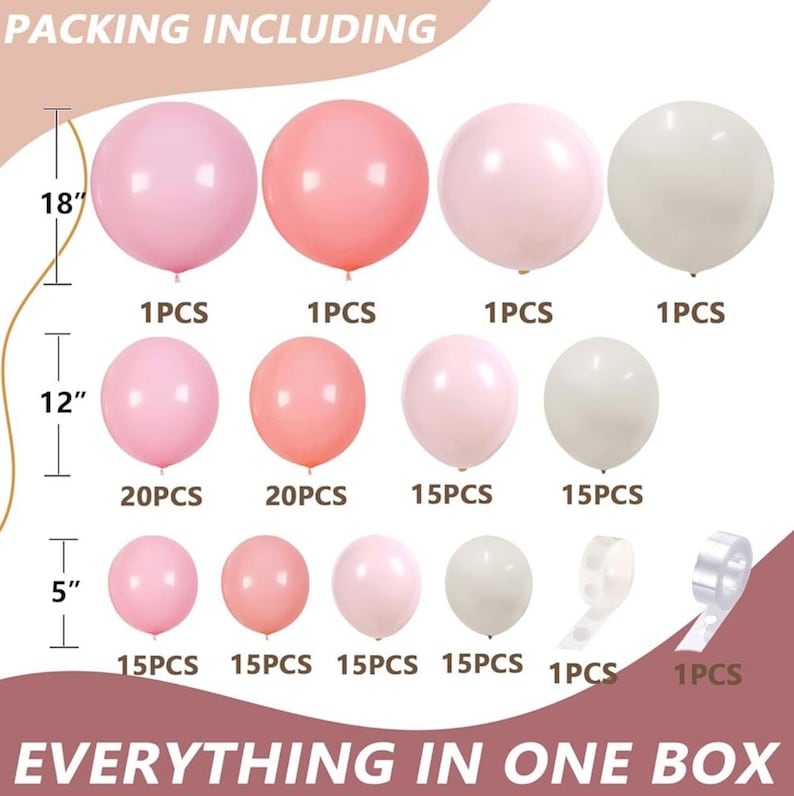 Dusty Rose Balloon Garland Kit, Mauve Pink Ivory Brown Balloon Arch, Boho Baby Shower Balloons, Neutral Birthday Party Decor, Girl Shower
