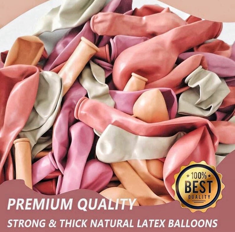 Dusty Rose Balloon Garland Kit, Mauve Pink Ivory Brown Balloon Arch, Boho Baby Shower Balloons, Neutral Birthday Party Decor, Girl Shower