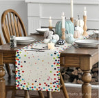 Happy Birthday Table Runner 72 Inches White Table Runner Celebrate Birthday Party Table Decor, White