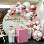 Pink Balloons Garland Arch Kit 111Pcs Chrome Silver Pastel Macaron Pink Balloons  Rose Gold Balloons for Baby Shower , Princess Birthday