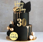 25 PCS Birthday Cake Topper Set, Acrylic Happy Birthday Cake Toppers Numbers 0-9 Crown Cake Topper Ball Shaped Cake Insert Toppers Birthday