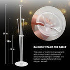 4 Set Balloon Stand Kit - Table Balloon Stands with Base, Easy Assembly Balloon Sticks, Reusable Balloon Holders for Baby Showers,Birthday