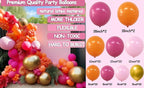 Hot Pink Orange Balloon Garland Matte Orange Pink Gold Metallic Balloons Light Pink Gold Balloon Arch Kit forTropical Luau Wildflower Party