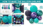 Purple Teal Balloon Garland Double Stuffed Dark Purple Blue Turquoise Green Metallic Latex Balloons Lavender Lilac Mermaid Balloon Arch Kit