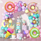 139pcs Pastel Donut Balloon Arch Garland Kit Sweet One Ice Cream Birthday Party Decorations Donut Grow Up Girl Baby Shower Party