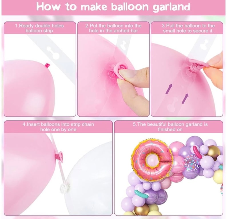 139pcs Pastel Donut Balloon Arch Garland Kit Sweet One Ice Cream Birthday Party Decorations Donut Grow Up Girl Baby Shower Party