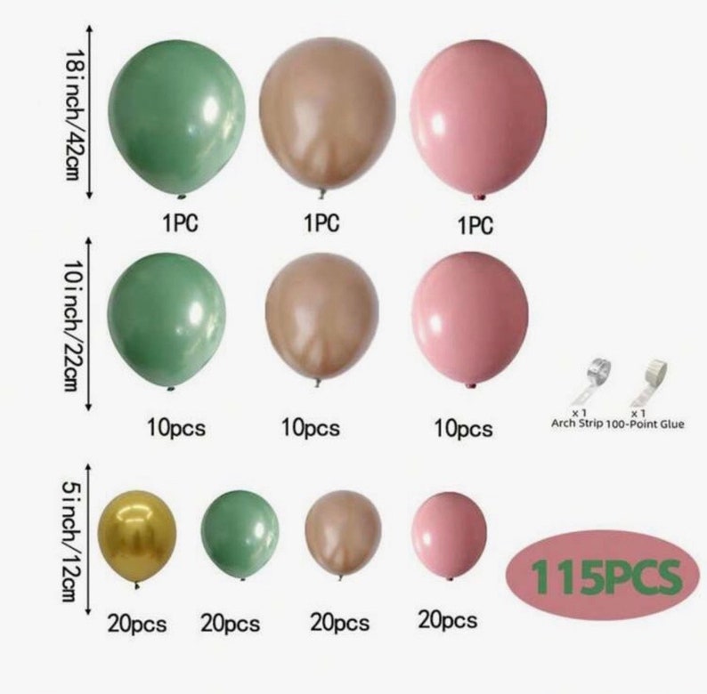 Sage Green Pink Gold Balloon Garland Kit, Dusty Rose Nude Balloon Arch for Baby Shower, Birthday, Bridal Shower Decor