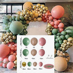 Sage Green Pink Gold Balloon Garland Kit, Dusty Rose Nude Balloon Arch for Baby Shower, Birthday, Bridal Shower Decor