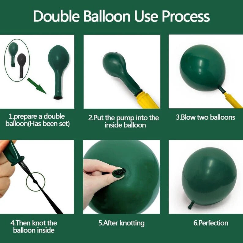 Emerald Green Balloon Garland Double Stuffed Dark Green White Pearl Balloon Forest Green Ivory Gold Balloon Arch Kit