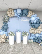 Dusty Blue Balloon Garland Kit - 145pcs Blue Balloon Arch kit with Dusty Blue, Baby Blue, Sand White, White Balloons Perfect for Baby Shower