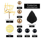 25 PCS Birthday Cake Topper Set, Acrylic Happy Birthday Cake Toppers Numbers 0-9 Crown Cake Topper Ball Shaped Cake Insert Toppers Birthday