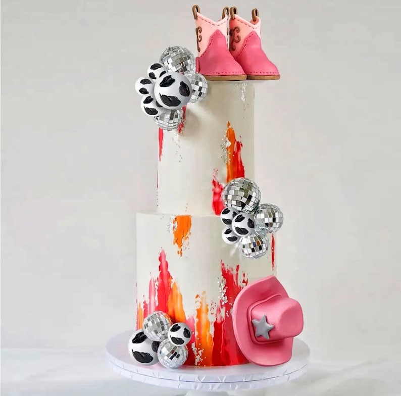 22PCS Cowgirl Cake Decorations Cowgirl Hat and Boot Cake Toppers Western Cowgirl Birthday Baby Shower for Western Theme Party Favors Supplie