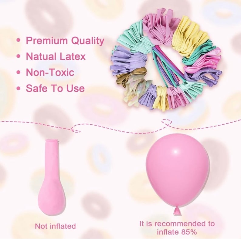 139pcs Pastel Donut Balloon Arch Garland Kit Sweet One Ice Cream Birthday Party Decorations Donut Grow Up Girl Baby Shower Party