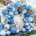 Dusty Blue Balloon Arch Kit Double Stuffed Dark Blue Baby Blue Balloon Garland Pastel Dark Teal Light Blue Latex Balloons