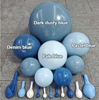 Dusty Blue Balloon Arch Kit Double Stuffed Dark Blue Baby Blue Balloon Garland Pastel Dark Teal Light Blue Latex Balloons
