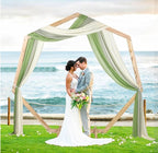 3 Panels Wedding Arch Draping Fabric, Sage Green Chiffon Fabric Wedding Backdrop Curtain Sheer Hanging Draping Fabric for Wedding Ceremony