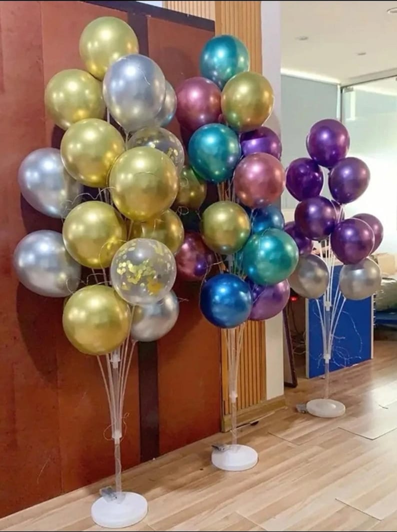 Floor Balloon Column Kit - Set of 2, Includes Stand, Base, and Pole for Balloon Tower Backdrop Decoration