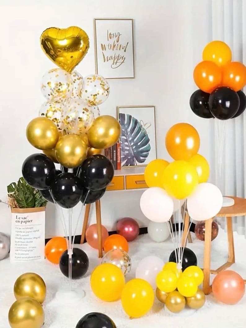 Floor Balloon Column Kit - Set of 2, Includes Stand, Base, and Pole for Balloon Tower Backdrop Decoration