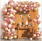 Rose Gold Balloon Arch Kit 134pcs, Blush Pink Gold Party Decorations, Birthday Balloon Garland Kit, Baby Shower, Bridal Shower Decor