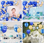 Blue Balloon Garland Kit with Cow Print | Farm Birthday Balloon Arch | Blue Gold Balloon Arch Kit | Baby Boy Party Decorations | Balloon