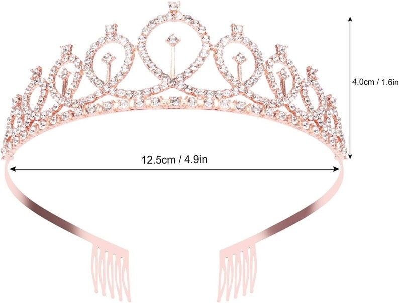 Birthday Crown and Sash for Women Birthday Queen Sash & Rhinestone Tiara Set and Sashes for Decorations Rose Gold Birthday Queen