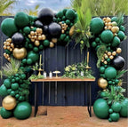 Black Green Gold Balloon Garland Double Stuffed Dark Green Gold Balloons Forest Green Black Balloons Green Metallic Gold Balloon Arch Kit