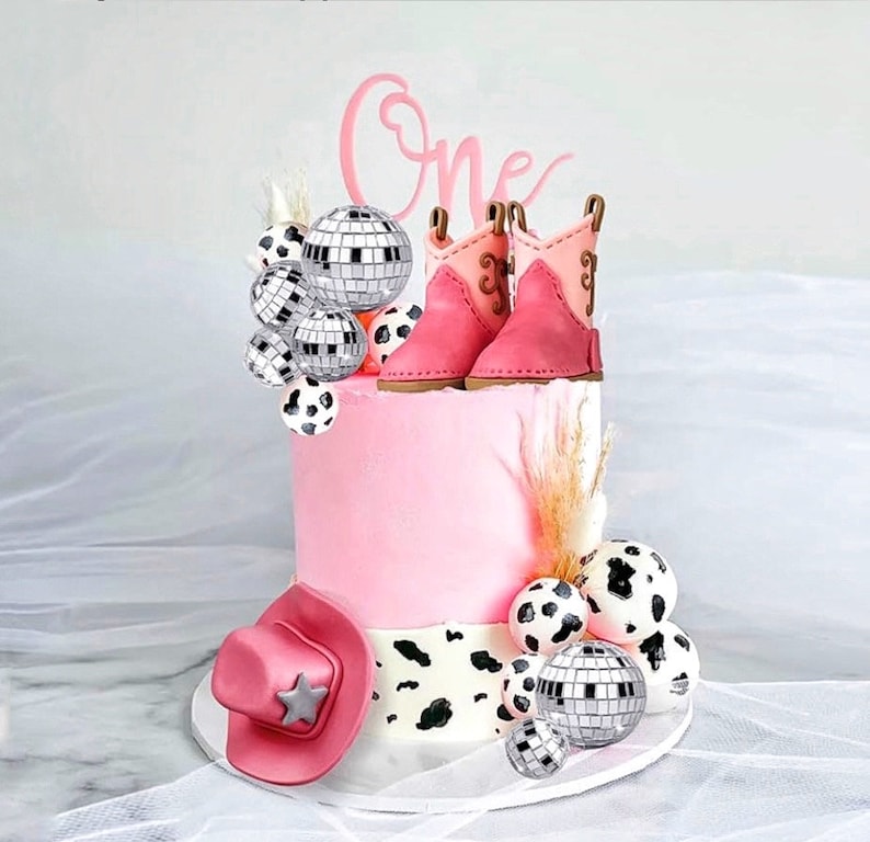 22PCS Cowgirl Cake Decorations Cowgirl Hat and Boot Cake Toppers Western Cowgirl Birthday Baby Shower for Western Theme Party Favors Supplie