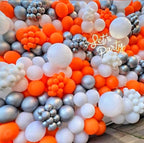 Orange White Balloon Garland Arch Kit 280pcs Orange Metallic Silver  Latex Balloons for Birthday Baby Shower Wedding Party Decorations