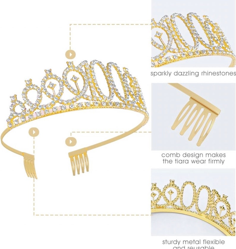 100th Birthday Sash & Rhinestone Tiara Set, 100 Year Old Birthday Gifts for Her Birthday Crown Party Decorations for Women