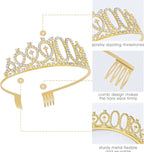100th Birthday Sash & Rhinestone Tiara Set, 100 Year Old Birthday Gifts for Her Birthday Crown Party Decorations for Women