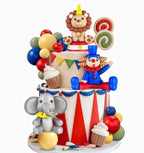 19PCS Circus Cake Decoration Circus Birthday Cake Decorations Balls Cake Picks for Carnival Birthday Party Supplies Circus Baby Shower Decor