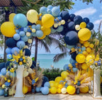 Blue and Yellow Balloons Navy Royal Blue Balloon Garland Arch Kit For Happy Birthday Summer Baby Shower Bridal Shower Lemon School Party