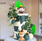 Jungle Safari Animal Cake Toppers | Giraffe Monkey Set Cake Topper| Themed Birthday Baby Shower Cake | Wild One Birthday | 26pcs