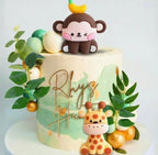 Jungle Safari Animal Cake Toppers | Giraffe Monkey Set Cake Topper| Themed Birthday Baby Shower Cake | Wild One Birthday | 26pcs