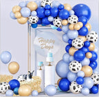Blue Balloon Garland Kit with Cow Print | Farm Birthday Balloon Arch | Blue Gold Balloon Arch Kit | Baby Boy Party Decorations | Balloon