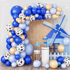 Blue Balloon Garland Kit with Cow Print | Farm Birthday Balloon Arch | Blue Gold Balloon Arch Kit | Baby Boy Party Decorations | Balloon