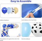 Blue Balloon Garland Kit with Cow Print | Farm Birthday Balloon Arch | Blue Gold Balloon Arch Kit | Baby Boy Party Decorations | Balloon