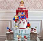 19PCS Circus Cake Decoration Circus Birthday Cake Decorations Balls Cake Picks for Carnival Birthday Party Supplies Circus Baby Shower Decor