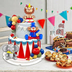 19PCS Circus Cake Decoration Circus Birthday Cake Decorations Balls Cake Picks for Carnival Birthday Party Supplies Circus Baby Shower Decor