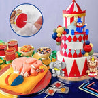 19PCS Circus Cake Decoration Circus Birthday Cake Decorations Balls Cake Picks for Carnival Birthday Party Supplies Circus Baby Shower Decor